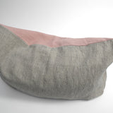 Lina spilvendrāna ar rozā/pelēki svītrotu rakstu