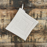 Lina un vatelīna karstuma paliktnis ar dabīgi pelēkām/baltām rūtiņām