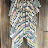 Krāsaini svītota kokvilnas samta-velūra sega/pleds