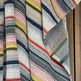 Krāsaini svītota kokvilnas samta-velūra sega/pleds