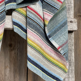 Krāsaini svītota kokvilnas samta-velūra sega/pleds