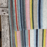 Krāsaini svītota kokvilnas samta-velūra sega/pleds