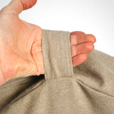 Nekrāsota, dabīgi pelēka toņa stingra lina auduma zafu - meditācijas spilvens pildīts ar griķu sēnalām