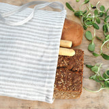 Svītrains lina zero waste maizes maisiņš