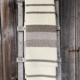 Bēši svītraina alpakas/mohēras/aitas vilnas sega 140x205cm