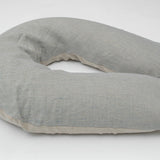 Gaiši zilas svītriņas/dabīgi pelēks, nekrāsota, mīkstināta lina, lielais grūtnieču pakaviņš - barošanas spilvens