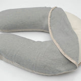 Gaiši zilas svītriņas/dabīgi pelēks, nekrāsota, mīkstināta lina, lielais grūtnieču pakaviņš - barošanas spilvens