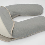 Gaiši zilas svītriņas/dabīgi pelēks, nekrāsota, mīkstināta lina, lielais grūtnieču pakaviņš - barošanas spilvens