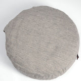 Tumši pelēka/dabīgi pelēka sīki svītrota mīkstināta lina auduma zafu - meditācijas spilvens pildīts ar griķu sēnalām