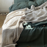 Tumši salvijas zaļa toņa mīkstināta lina segas pārvalks- dažādi izmēri