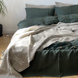 Palags ar gumiju no TUMŠAS SALVIJAS ZAĻA toņa viegli mīkstināta lina auduma, dažādi izmēri