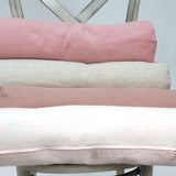 Tumši vecrozā mīkstināta lina vidējais griķu spilvens - rullītis - pagalvītis