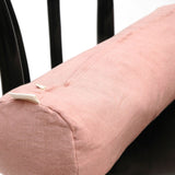 Tumši vecrozā mīkstināta lina vidējais griķu spilvens - rullītis - pagalvītis