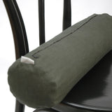 Tumši zaļš mīkstināta lina griķu spilvens - rullītis- pagalvītis