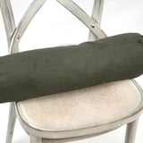 Tumši zaļš mīkstināta lina griķu spilvens - rullītis- pagalvītis