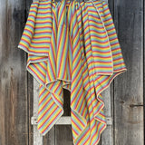 Gaiši zila/sarkana/dzeltena/gaiši zaļa svītraina mīksta kokvilnas flaneļa sega/pleds/gultas pārklājs 140x205cm