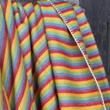 Gaiši zila/sarkana/dzeltena/gaiši zaļa svītraina mīksta kokvilnas flaneļa sega/pleds/gultas pārklājs 140x205cm