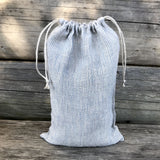 Vidējais (20x26 cm) zero waste lina auduma produktu iepirkumu/uzglabāšanas maisiņš