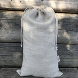 Vidējais (20x26 cm) zero waste lina auduma produktu iepirkumu/uzglabāšanas maisiņš