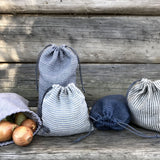 Vidējais (20x26 cm) zero waste lina auduma produktu iepirkumu/uzglabāšanas maisiņš
