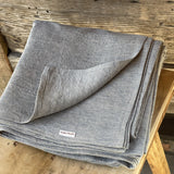 Gaiši zili sīki svītrains mīkstināts lina segas pārvalks ar gaiši zilām/dabīgi pelēkām (~1.25mm) svītriņām- dažādi izmēri