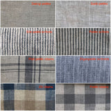 Mīkstināta lina spilvendrāna ar pelēki/zilu svītrotu rakstu