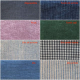 Mīkstināta lina spilvendrāna ar pelēki/zilu svītrotu rakstu