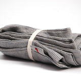 Mīkstināta lina spilvendrāna ar pelēki/zilu svītrotu rakstu