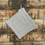 Lina un vatelīna karstuma paliktnis ar gaiši zilām/dabīgi pelēkām sīkām svītriņām